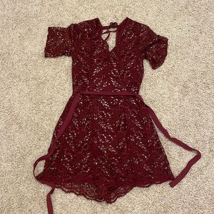 Burgundy Charlotte Russe Romper